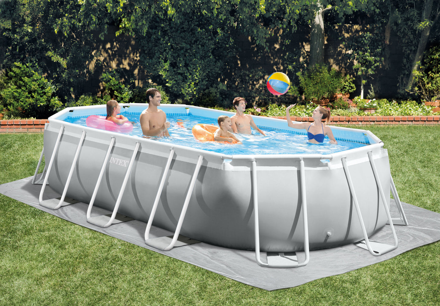 INTEX Prism Frame Oval Pool (16.6ft x 9ft x 48")