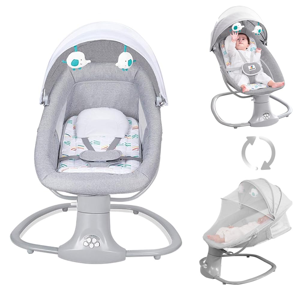 Mastela Baby Swing for Infants Rocking Chair with Remote Control 3-in-1 Adjustable backrest Baby Bouncer Electric Adjustable Rocking Chair