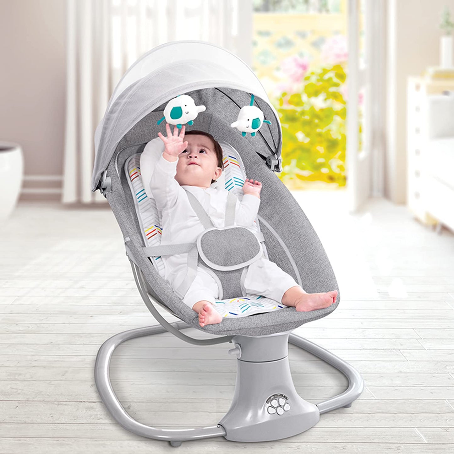 Mastela Baby Swing for Infants Rocking Chair with Remote Control 3-in-1 Adjustable backrest Baby Bouncer Electric Adjustable Rocking Chair