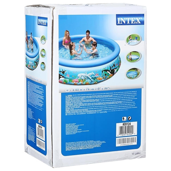 INTEX 10' x 30" Ocean Reef Easy Set Pool Aquarium In The Backyard