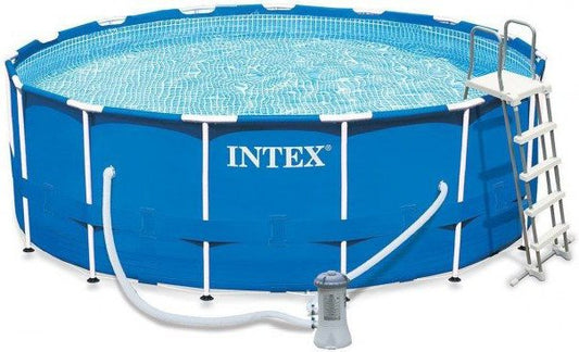 INTEX ( 15' x 33" ) Metal Frame Pool With Water Filter Pump "A" Type ,Ladder ,Pool Cover & Ground Cloth