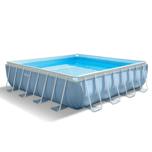 INTEX Prism Frame Pool 14' x 14' x 42" With filter Pump , Ground Cloth , Pool Cover & Ladder