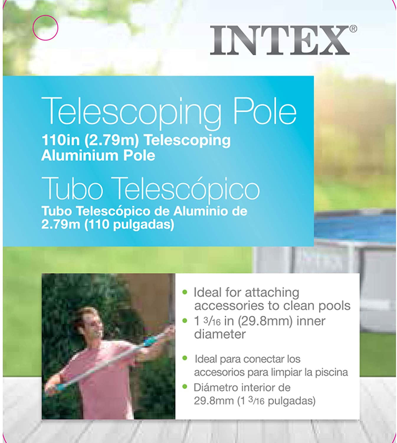 Intex Telescoping Aluminum Shaft, 110-Inch, for Above Ground Pool Maintenance