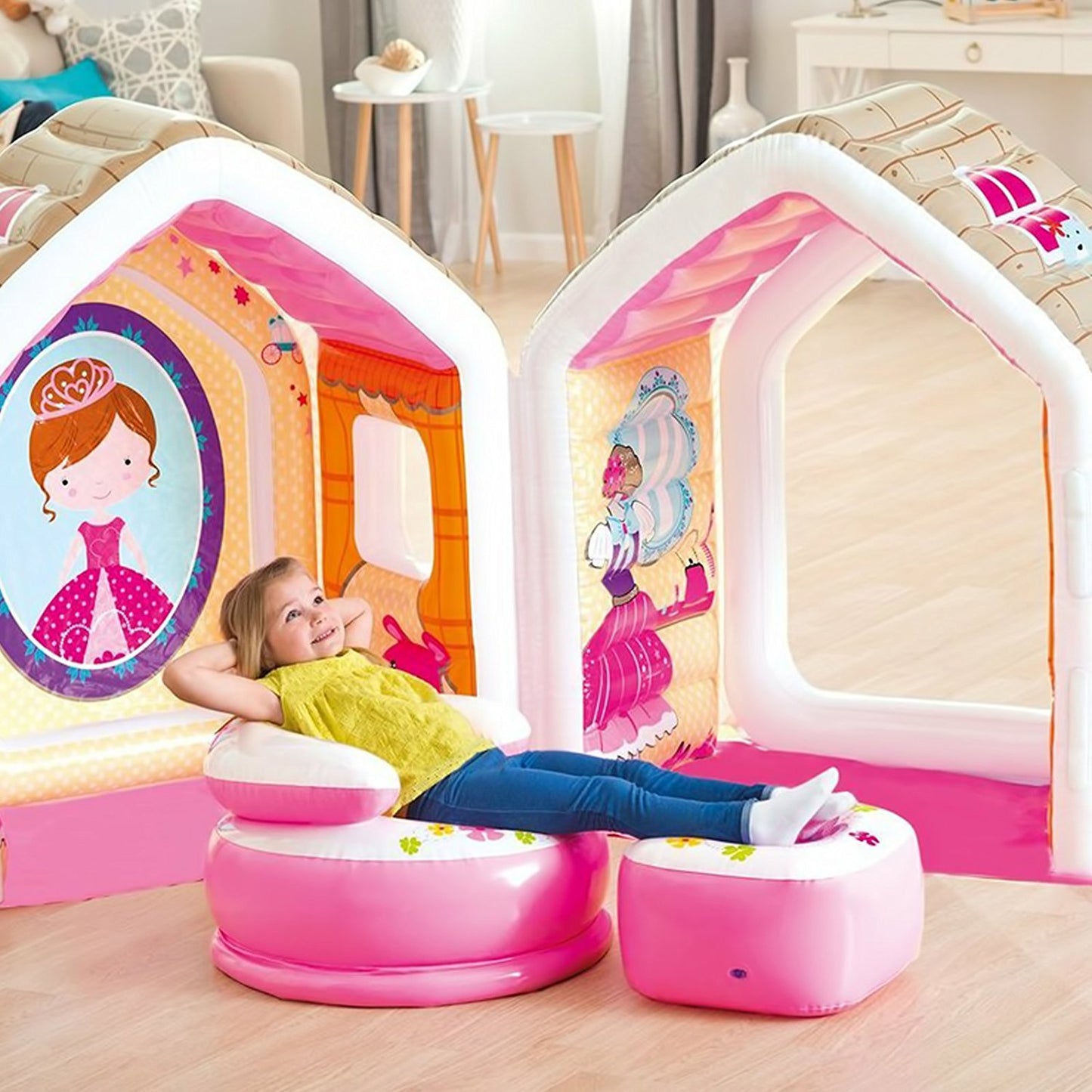 INTEX Princess Play House Set 49" x 43" x 48"  With 1 Arm Chair & 1 Ottoman