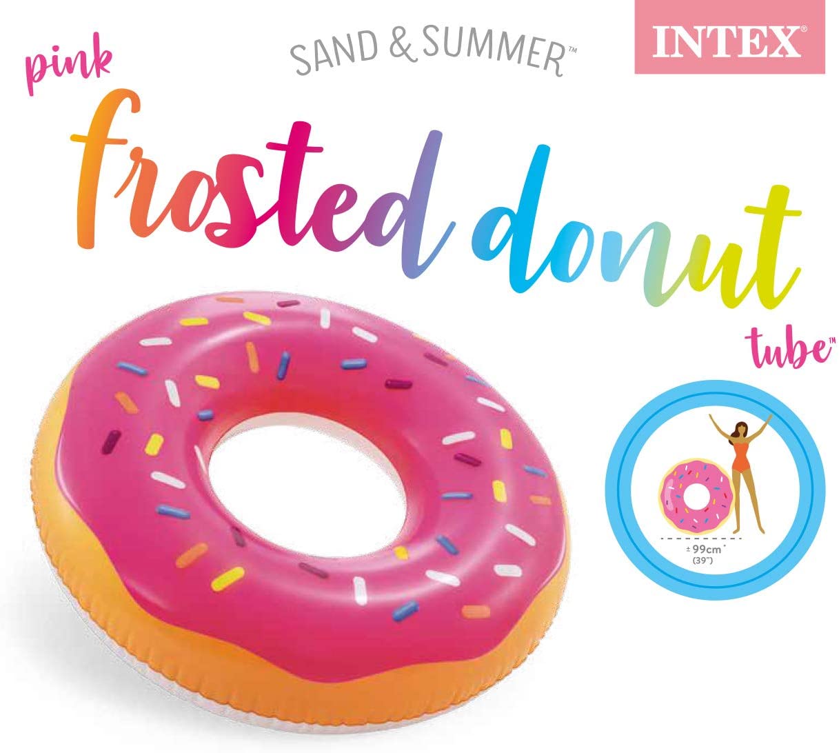 INTEX Swim Tube Pink Frosted Donut ( 39" )