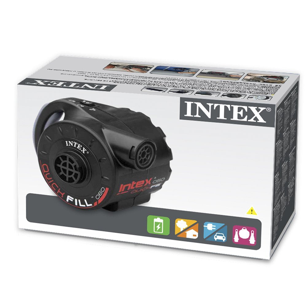 INTEX Quick Fill Rechargeable Air Pump 12V DC With Car Plug & Adapter (Indoor & Outdoor)