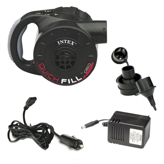 INTEX Quick Fill Rechargeable Air Pump 12V DC With Car Plug & Adapter (Indoor & Outdoor)