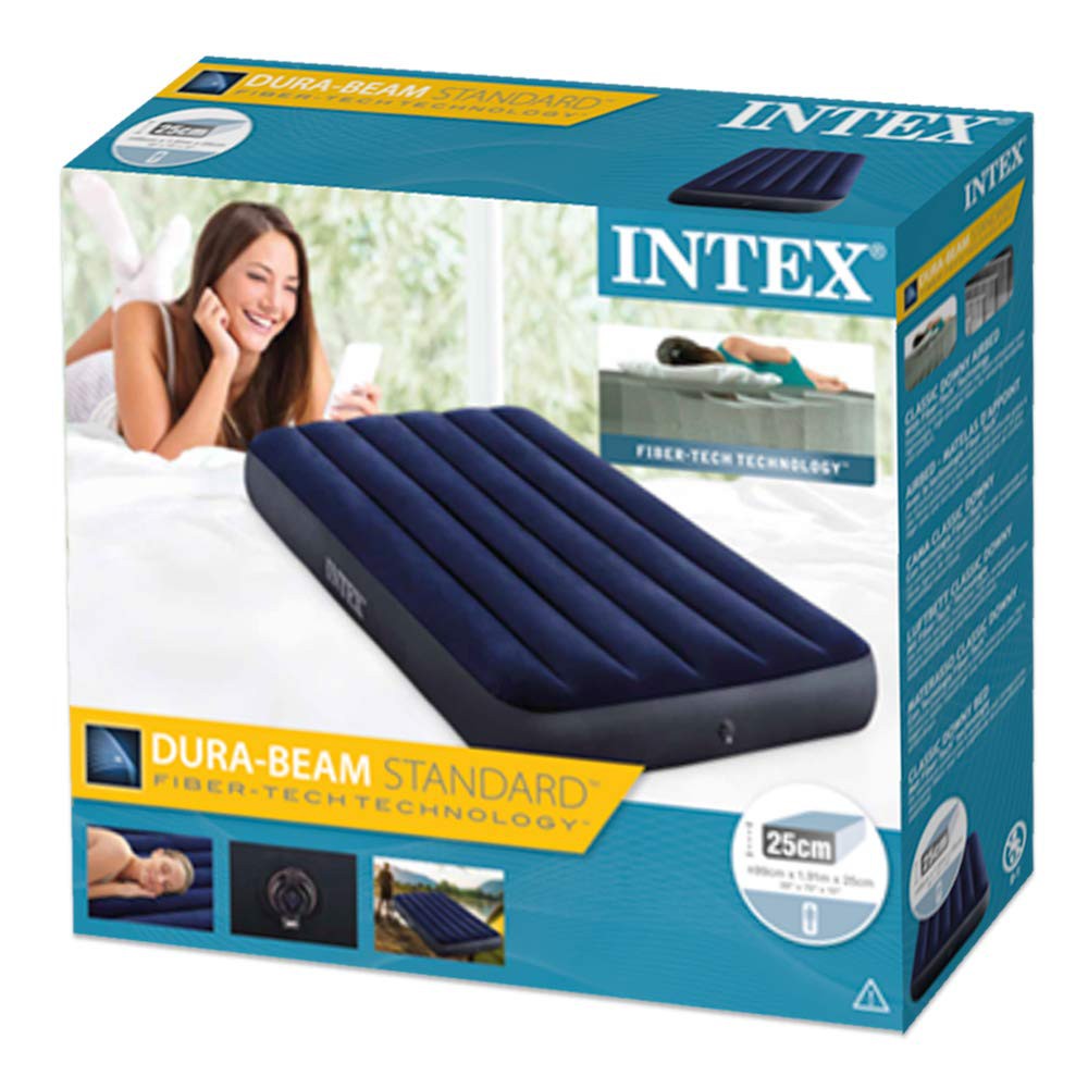 INTEX Airbed 39"x75"x10" Twin Size Classic Downy Dura-Beam With Fiber-Tech Technology Standard Series