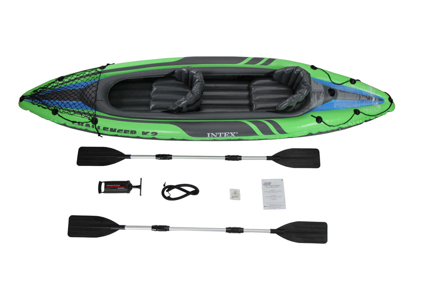 INTEX Boat Challenger K2 Kayak 2 Person With 86" Aluminum Oars & Air Pump