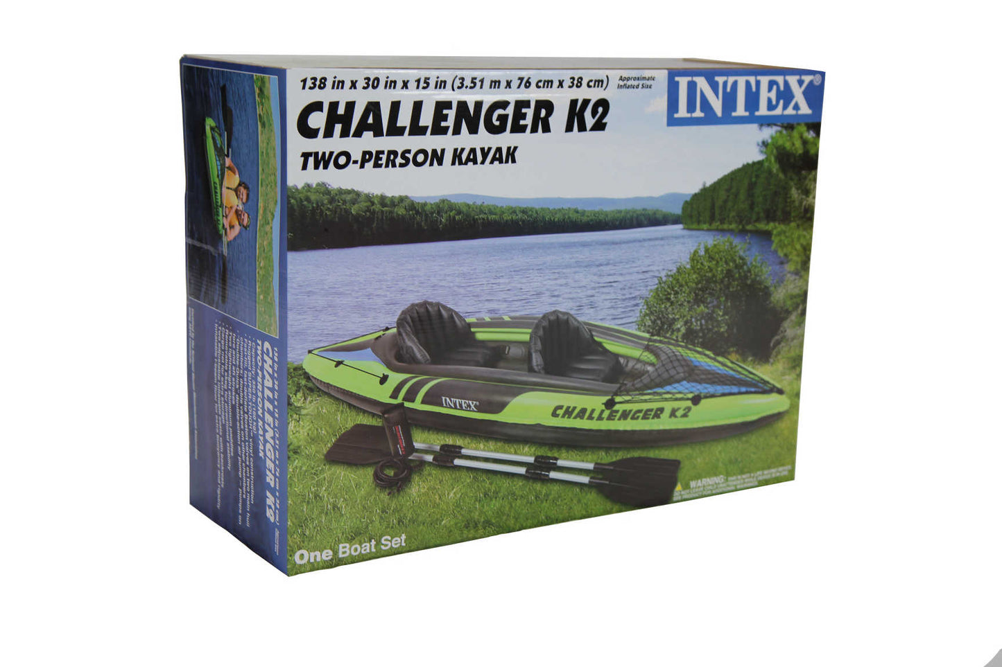 INTEX Boat Challenger K2 Kayak 2 Person With 86" Aluminum Oars & Air Pump