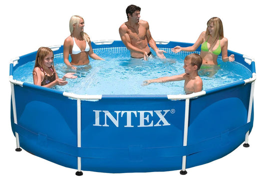 INTEX 10ft X 30in Round Metal Frame Pool ( 305 cm X 76 cm )