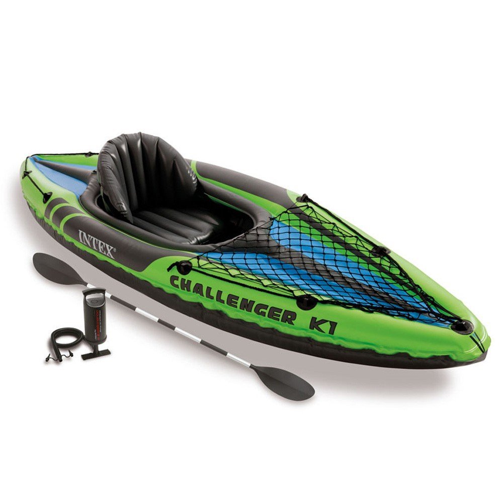 INTEX Boat Challenger K1 Kayak 1 Person With 86" Aluminum Oars & Air Pump