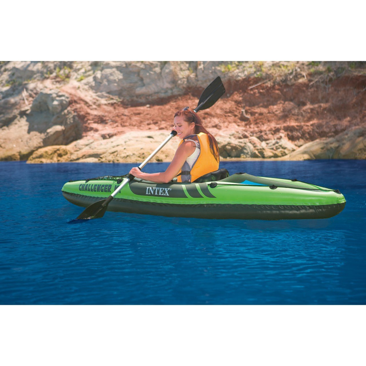 INTEX Boat Challenger K1 Kayak 1 Person With 86" Aluminum Oars & Air Pump