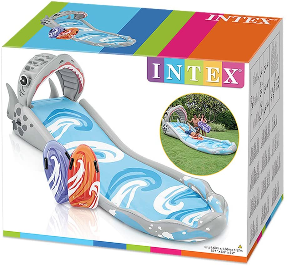 INTEX Surf'n Slide Water Play Center Inflatable Water 2 surfboards with handles Size: 460x168x157cm