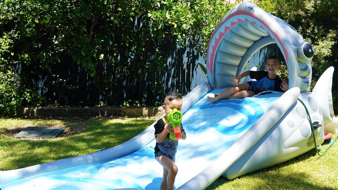 INTEX Surf'n Slide Water Play Center Inflatable Water 2 surfboards with handles Size: 460x168x157cm