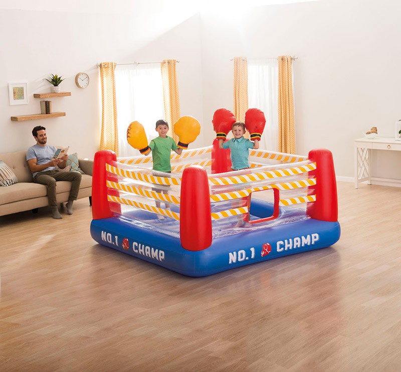 Intex Inflatable Jump-O-Lene Boxing Ring Bouncer ( 89" x 89"x 44" )  With Plastic Balls 50Pcs